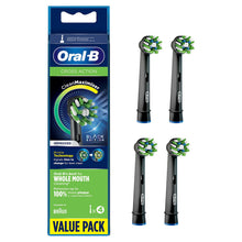 Load image into Gallery viewer, Oral-B Cross Action Black Clean Maximiser Replacement Toothbrush Head, Pack of 4