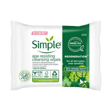 Load image into Gallery viewer, Simple Regeneration Age Resisting Cleansing Wipes, 3pk or 6pk of 20 Wipes
