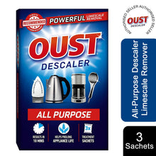 Load image into Gallery viewer, Oust Powerful All Purpose Descaler, Limescale Remover 3 Sachets, 1 Pack