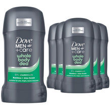 Load image into Gallery viewer, Dove Men+Care Whole Body Bamboo &amp; Aloe Odour Control Deodorant Stick 50ml, 6pk