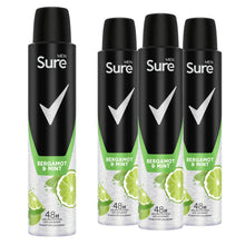 Load image into Gallery viewer, Sure Men Deodorant Spray Bergamot &amp; Mint with 48Hrs Protection 200ml, 3 Pack
