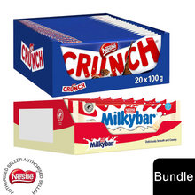 Load image into Gallery viewer, Nestle Sharing Bars, Crunch Milk Chocolate 20x100g &amp; Milkybar Chocolate 20x90g