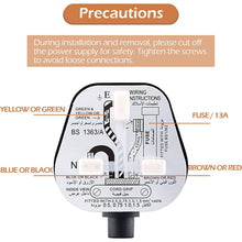 Load image into Gallery viewer, Faithfull FPPPLUG13R 230V 13Amp 3-Pin Plug with Nylon Base &amp; Cover Cap, Black