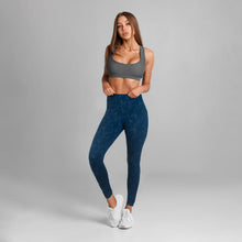Load image into Gallery viewer, Women's Workout Leggings Highwaist with Side Pockets &amp; Camo Print, Blue-Size 4