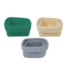 Load image into Gallery viewer, Jocca Woven Crochet Storage Baskets Set of 2 Home Organiser Grey, Cream or Green