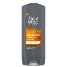 Load image into Gallery viewer, Dove Men+Care 3 in 1 Body, Face &amp; Hair Wash Sandalwood + Vanilla 400ml, 6 Pack