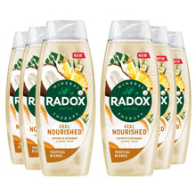 Load image into Gallery viewer, 6x Radox Mineral Therapy Feel Nourished Shower Cream Coconut &amp; Pineapple, 450ml