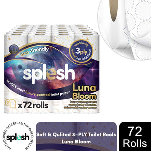 Splesh Quilted Luna Bloom 3-Ply Luxury Scented Toilet Tissue Paper, 72 Rolls