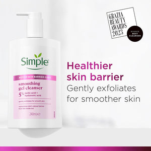Simple Smooth+ Gel Facial Cleanser Softening Daily Face Wash 240ml, 3 Pack