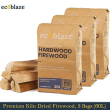 Load image into Gallery viewer, Ecoblaze Kiln-Dried Firewood 3x20L, Eco Fuel Ready to Burn Logs for Wood Burner
