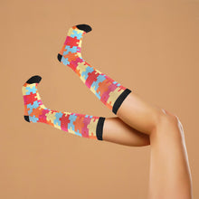 Load image into Gallery viewer, Flo Knee High Compression Socks Bright Pattern Support Travel Sports S/M or L/XL