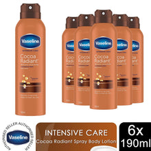 Load image into Gallery viewer, Vaseline Body Lotion Intensive Care Cocoa Radiant Spray Moisturiser 190ml,6 Pack