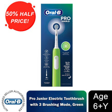 Load image into Gallery viewer, Oral-B Pro Junior Electric Rechargeable Toothbrush for Kids Aged 6+, Green