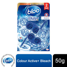Load image into Gallery viewer, Bloo Toilet Rim Blocks Colour Active+ Bleach for Long-Lasting Freshness, 2x50g