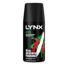Load image into Gallery viewer, Lynx Body Spray Africa 48H High Definition Fragrance Deodorant for Men 35ml, 3pk