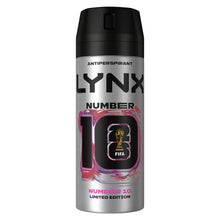 Load image into Gallery viewer, Lynx Limited FIFA No 10 Deodorant Anti-Perspirant Spray 72H Protection 150ml,6pk