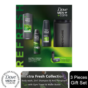 Dove Men+Care Extra Fresh Collection Gift Set for Him with Bottle & Gym Towel