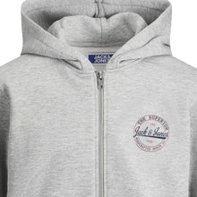 Load image into Gallery viewer, Jack &amp; Jones Jjbrat Junior Boys Zip Hoodies 2 Pack Black Light Grey Melange 128