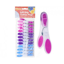 Load image into Gallery viewer, Home Connection Soft Grip &amp; High-Quality Plastic Cloth Pegs, 12 Pcs