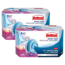 Load image into Gallery viewer, Unibond AERO 360 Moisture Absorber Lavender Garden Refill Tab - 8 x 450g
