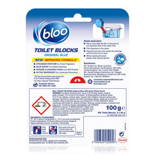 Load image into Gallery viewer, Bloo Toilet Rim Blocks Limescale 2in1 Foam &amp; Original Blue Clean+Fresh 7 Pk