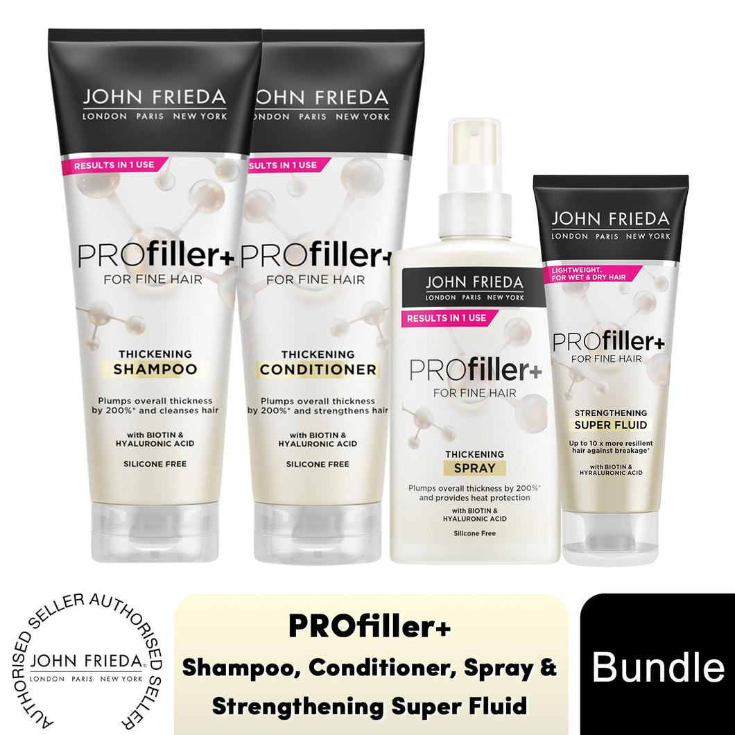 John Frieda Profiller+ Haircare Range- Shampoo, Conditioner, Spray & Super Fluid