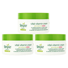 Load image into Gallery viewer, Simple Kind to Skin Day Cream SPF 15 Vital Vitamin for Sensitive Skin 50ml, 3 Pk