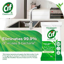 Load image into Gallery viewer, Cif Cleanboost Antibacterial Wipes Multipurpose Anti-Bac &amp; Shine,6x of 100 Wipes