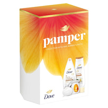 Load image into Gallery viewer, Dove Pamper Collection Gift Set, Body Wash, Bath Soak, Beauty Bar &amp; Wax Burner