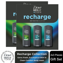 Load image into Gallery viewer, Dove Men+Care Gift Set Recharge Trio Clean Comfort Extra Fresh Eucalyptus Mint