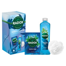 Load image into Gallery viewer, Radox Soak &amp; Soothe Bathing Collection with Muscle Soak Gel &amp; Salts Gift Set