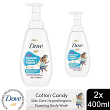 Load image into Gallery viewer, Dove Kids Care Hypoallergenic Skin Care Foaming Body Wash Cotton Candy, 2x400ml