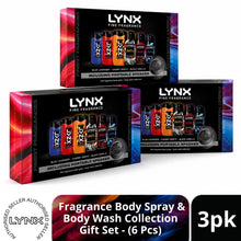 Load image into Gallery viewer, LYNX Fine Fragrance Spray &amp; Wash Gift Set 6 piece, Choose your pack 1,2,3 or 4