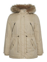 Load image into Gallery viewer, Vero Moda Womens Beige Agnesbeate Parka Hooded Regular Fit Jacket Coat