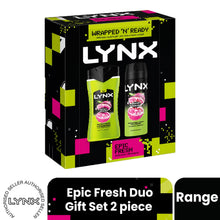 Load image into Gallery viewer, LYNX Epic Fresh Duo Gift Set 2 piece for Men, Choose Your Pack Size 1,2,3 or 4
