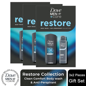Dove Men+Care Restore Duo Gift Set Clean Comfort Bodywash & Classic Deodorant