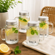 Load image into Gallery viewer, 4x 560ml Mason Jars Drinking Glasses Assorted Colours Lid Storage Jars