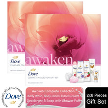 Load image into Gallery viewer, Dove Awaken Complete Collection 6 Pieces Gift Set for Her with Shower Puff