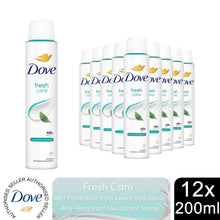 Load image into Gallery viewer, Dove Fresh Care Anti-Perspirant Deodorant Spray for 48H Protection 200ml, 12 Pk