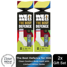 Load image into Gallery viewer, Dove Men+Care Best Defence Gift Set 3in1 Wash &amp; Socks Football Edition