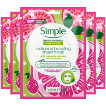 Load image into Gallery viewer, 5x of Simple Kind to Skin Moisturising &amp; Hydrating Sheet Mask with NaturalFibers