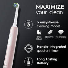 Load image into Gallery viewer, Oral-B Pro 1 Electric Rechargeable Toothbrush 3 Modes with Travel Case, Pink