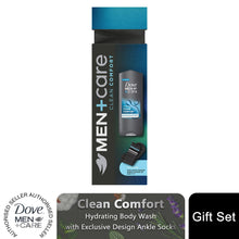 Load image into Gallery viewer, Dove Men+Care Clean Comfort Hydrating Bodywash Gift Set for Him with Ankle Socks