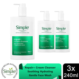 Simple Face Wash Cleanser Purify, Repair, Hydrate, Age Resist, Smooth+ Gel,240ml