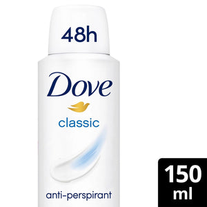 Dove Classic Anti-Perspirant with 48H Sweat Protection Deo for Women 150ml, 3pk