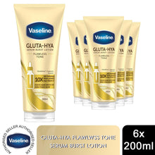 Load image into Gallery viewer, Vaseline Gluta-Hya Flawless Tone Serum Burst Body Lotion 200ml, 6 Pack