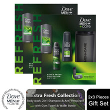 Load image into Gallery viewer, Dove Men+Care Extra Fresh Collection Gift Set for Him with Bottle &amp; Gym Towel