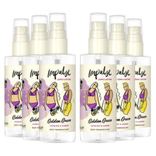 Load image into Gallery viewer, Impulse Body Mist Golden Grace with Jasmine &amp; Amber Fragrance 100ml, 6 Pack