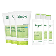 Load image into Gallery viewer, Simple Face Wash &amp; Light Moisturiser 125ml 3-Pack Bundle