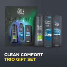 Load image into Gallery viewer, Dove Men+Care Restore Bodywash, Antiperspirant &amp; Shampoo Gift Set for Him